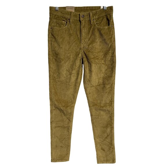 Levis 721 High Rise Skinny Corduroy Pants Slim Fit Womens 29 X 30 Olive Gold - Picture 2 of 14